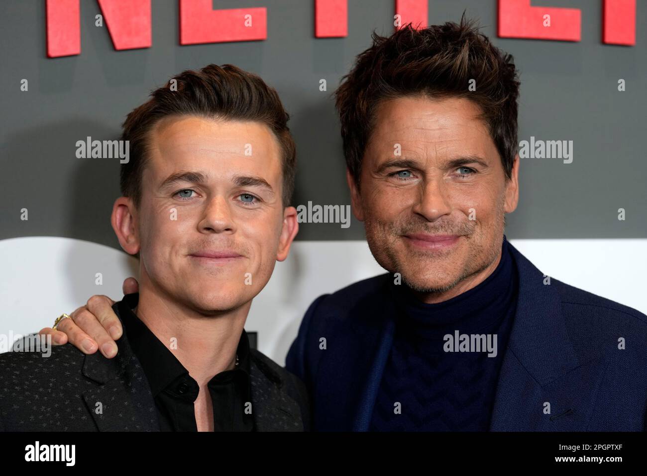 Rob Lowe, right, and his son John Owen, the costars, cocreators and