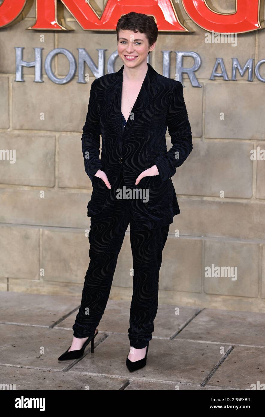 London, Großbritannien. 23. März 2023. Sophia Lillis at the Dungeons & Dragons Honour among Thieves UK Premiere, am 23. März 2023 in London, Großbritannien. Foto: Stuart Hardy/ABACAPRESS.COM Kredit: Abaca Press/Alamy Live News Stockfoto