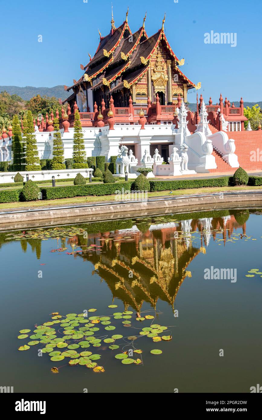 Ho Kham Luang Royal Pavillon im Royal Park Rajapruek in Chiang Mai, Thailand Stockfoto