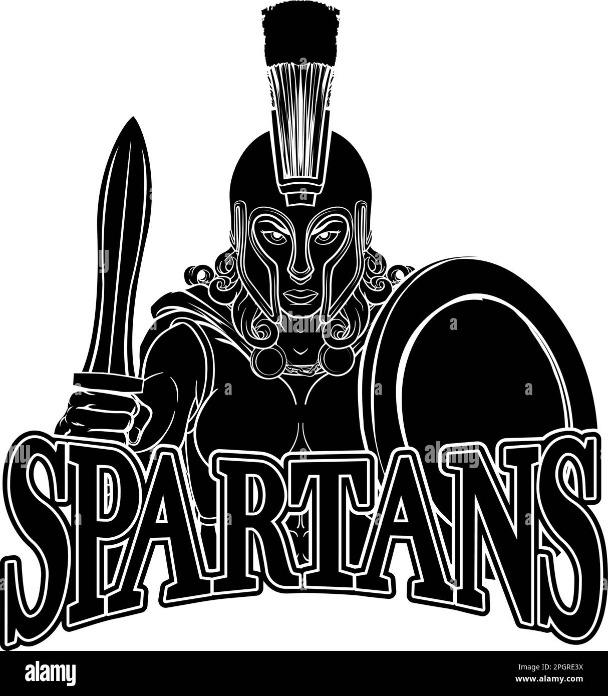 Spartan Trojan weiblichen Krieger Gladiator Frau Stock Vektor