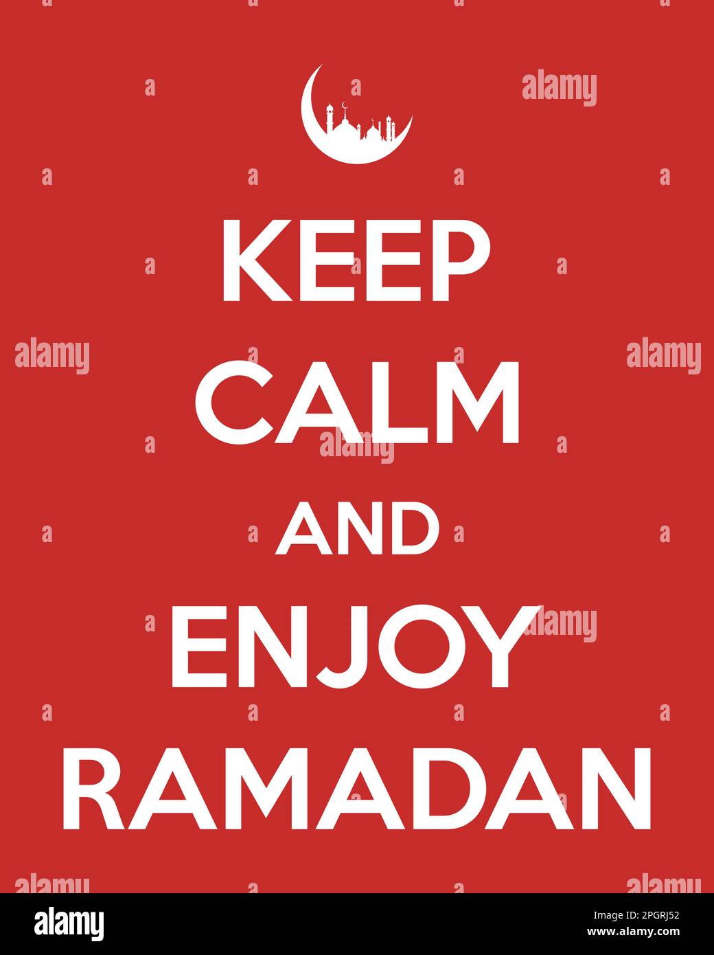 Bleiben Sie ruhig und genießen Sie den Ramadan. Muslimisches Zitat. Stock Vektor