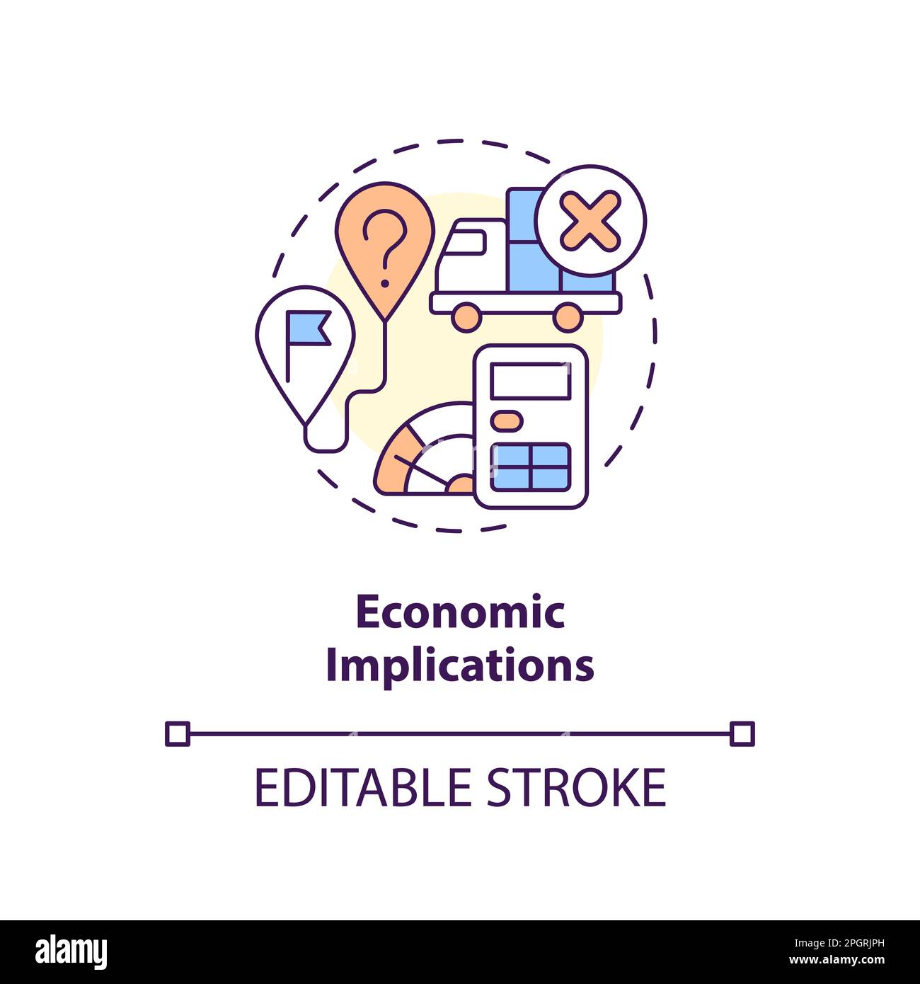 Symbol für das Konzept der wirtschaftlichen Auswirkungen Stock Vektor