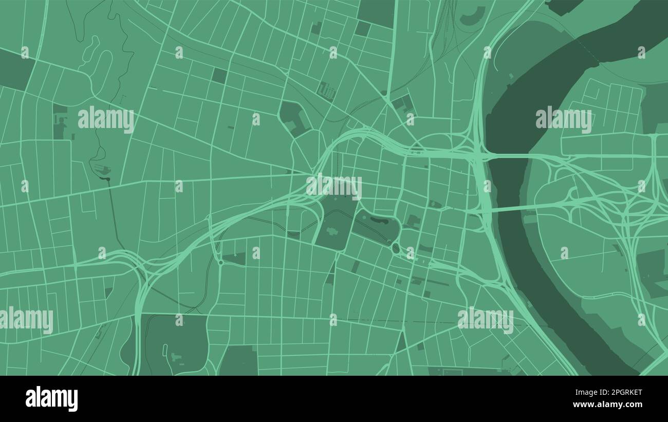 Hintergrund Hartford Karte, Connecticut, Green City Poster. Vektorkarte mit Straßen und Wasser. Breitbildformat, Roadmap für digitales Flachdesign. Stock Vektor