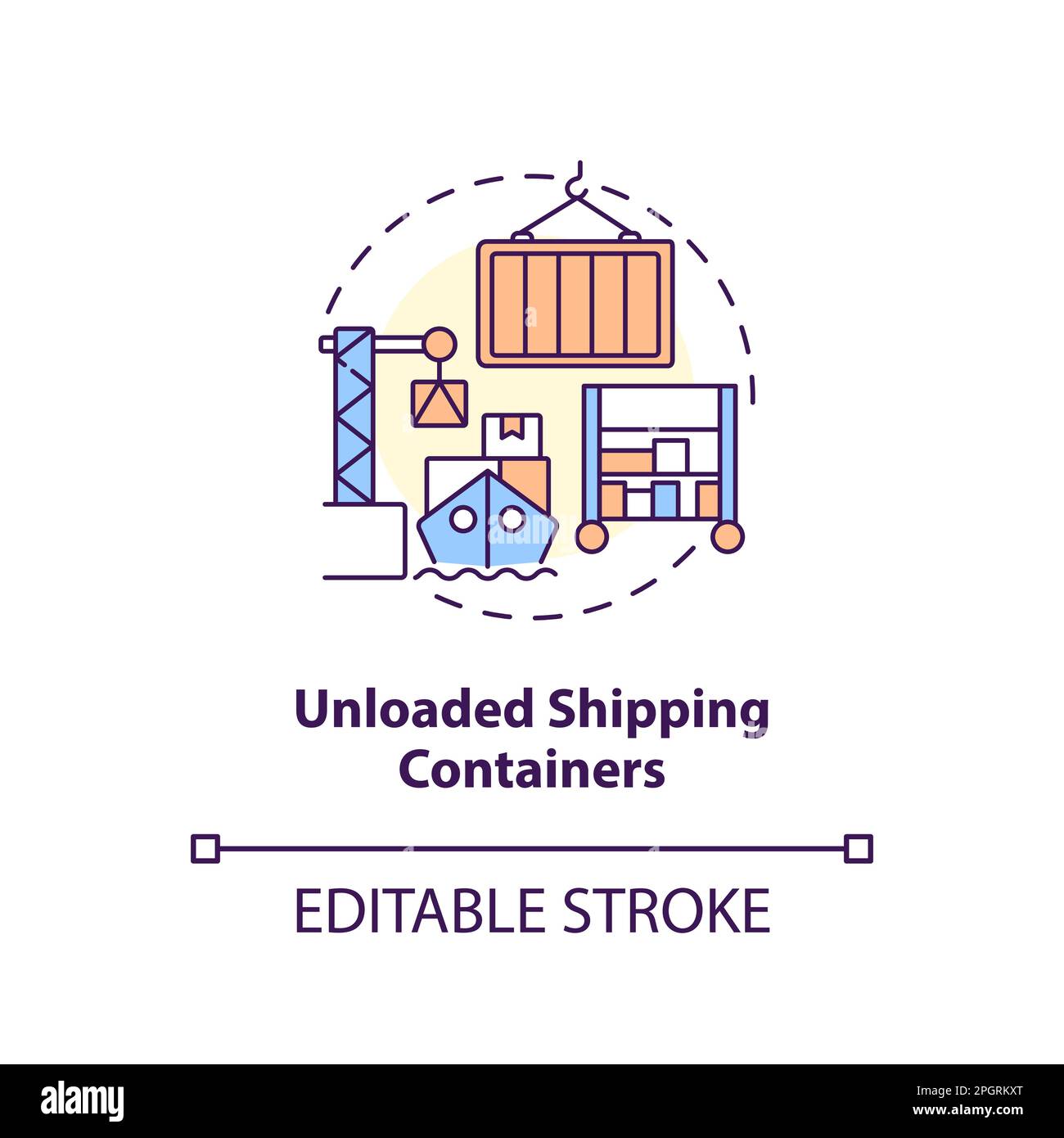 Symbol "entladene Versandcontainer" Stock Vektor