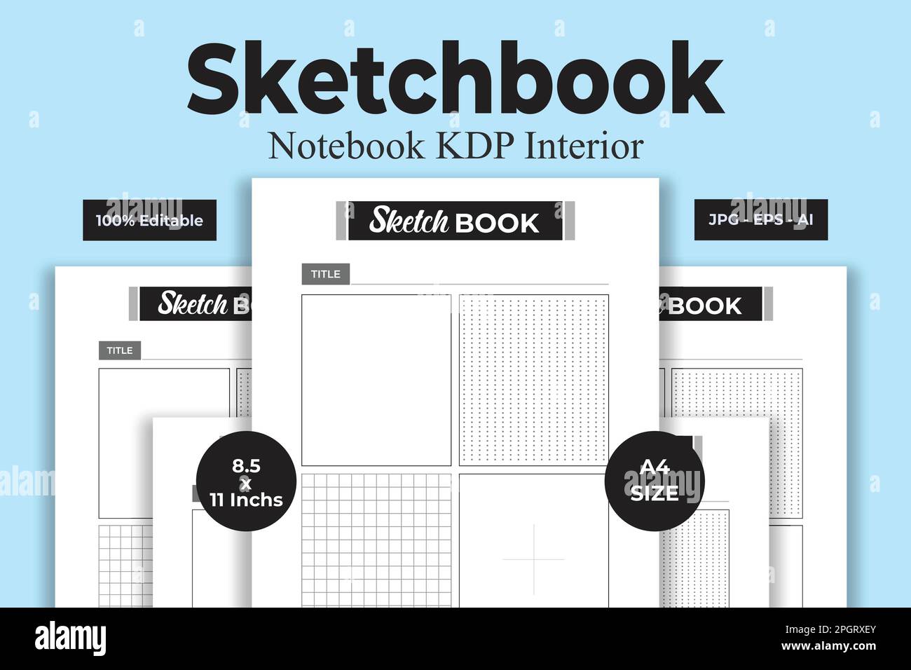 Skizzenbuch KDP Interior Low und No Content Book Stock Vektor