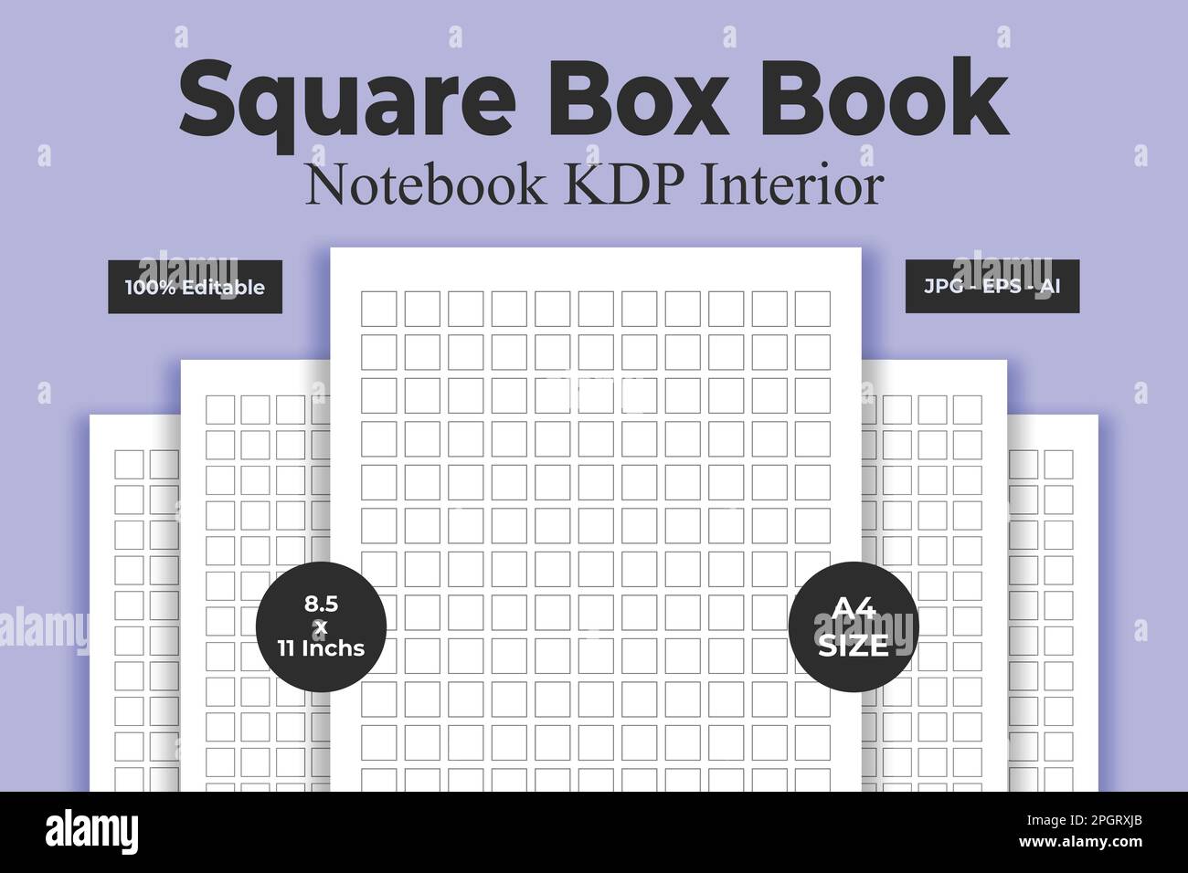 Quadratisches Buchbuch mit KDP-Innenausstattung Stock Vektor
