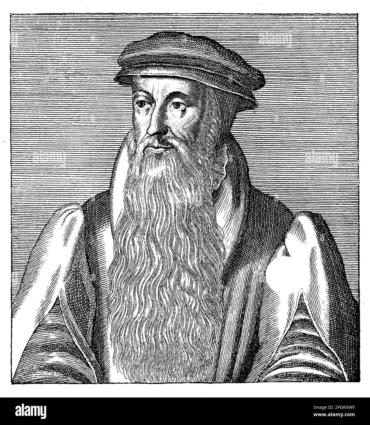 John Knox war ein schottischer protestantischer Reformer, der eine wichtige Rolle bei der schottischen Reformation spielte. Er lebte aus dem 1513-1572. jahrhundert und war maßgeblich an der Gründung der Presbyterianischen Kirche Schottlands beteiligt. KNOX war bekannt für seine feurigen Predigten und seinen Widerstand gegen Mary, Königin von Schottland Stockfoto