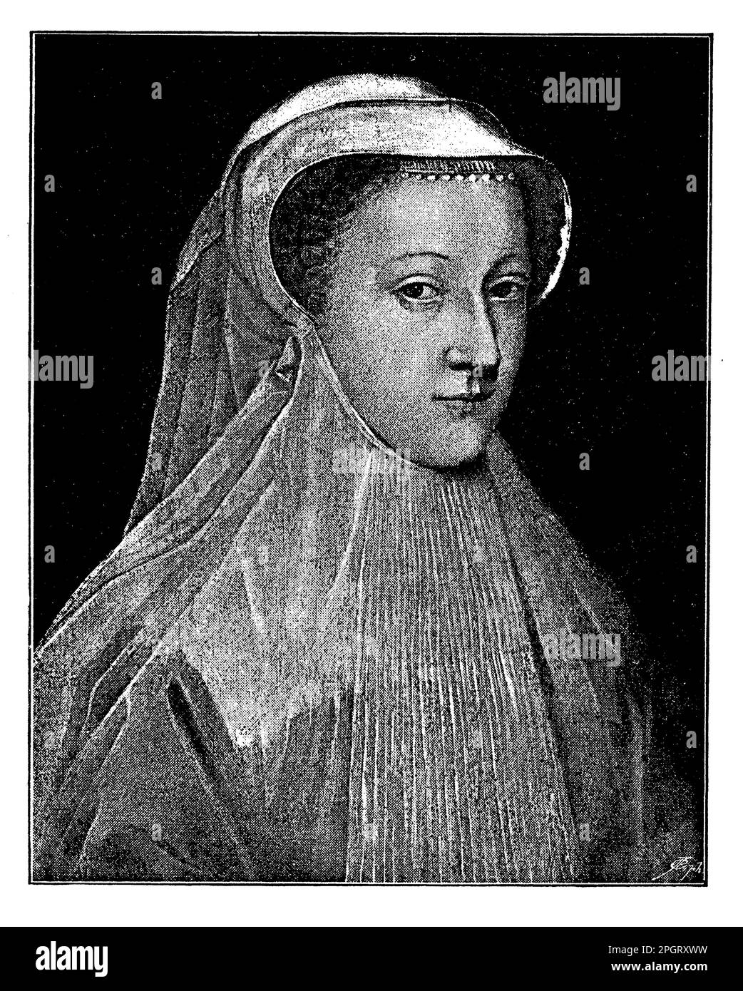 Mary, Königin von Schottland, war eine katholische Monarche, die von 1542 bis 1567 über Schottland herrschte. Ihre Herrschaft war geprägt von politischen Unruhen, einschließlich ihrer erzwungenen Abdankung und Inhaftierung durch ihre Cousine, Königin Elizabeth I. von England. Mary wurde 1587 hingerichtet, weil sie angeblich an einem Komplott beteiligt war, um Elizabeth zu ermorden Stockfoto