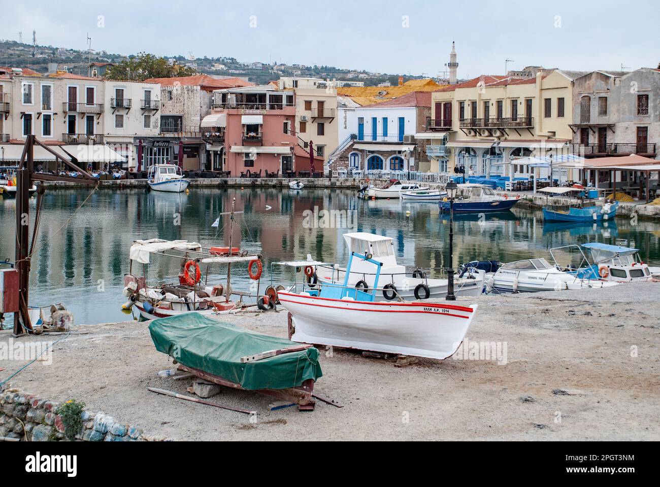 Hafengebiet Rethymnon, Kreta, Griechenland Stockfoto