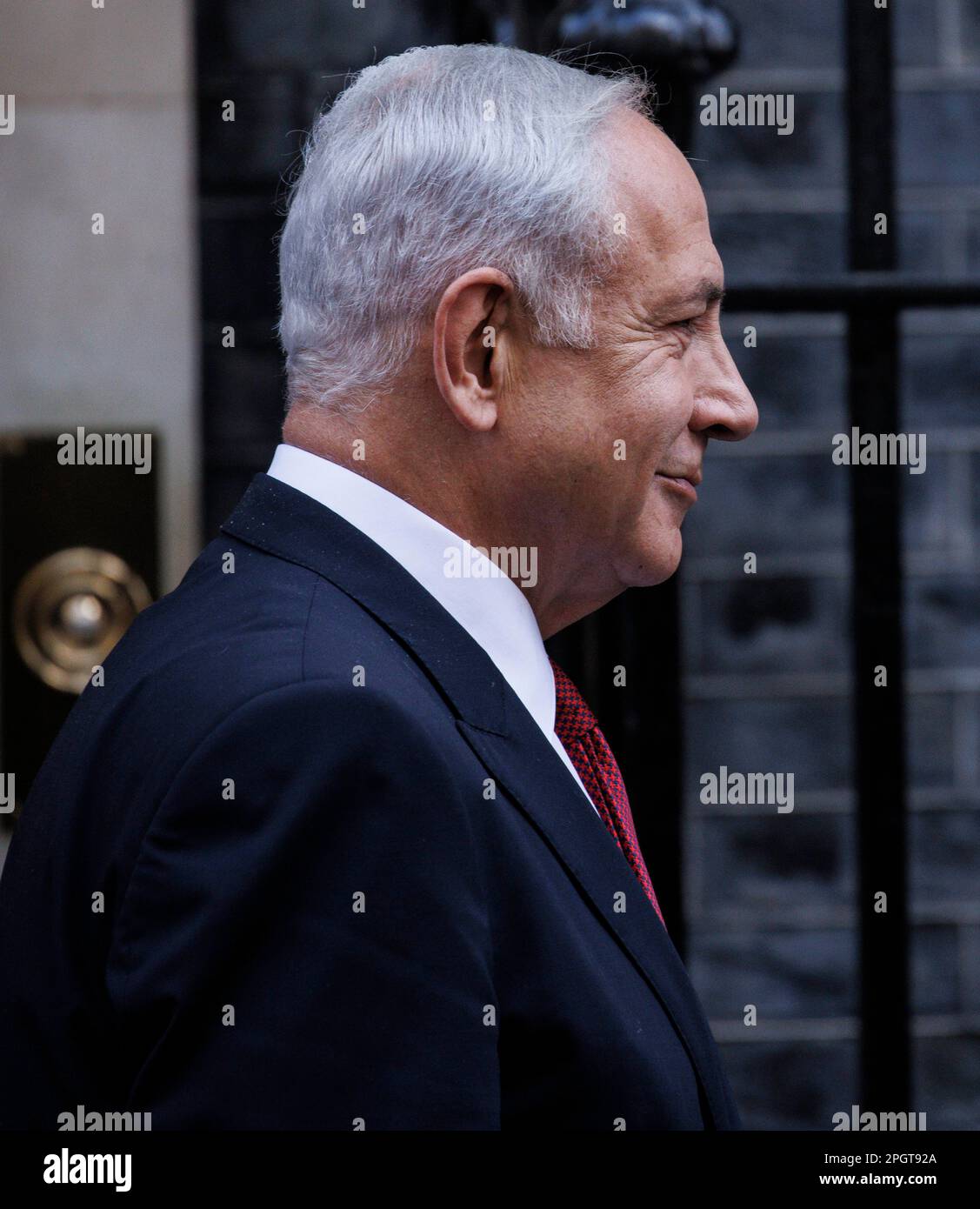 London, Großbritannien. 24. März 2023. Premierminister Israels, Benjamin Netanjahu, in der Downing Street für Gespräche mit dem britischen Premierminister Rishi Sunak. Kredit: Mark Thomas/Alamy Live News Stockfoto