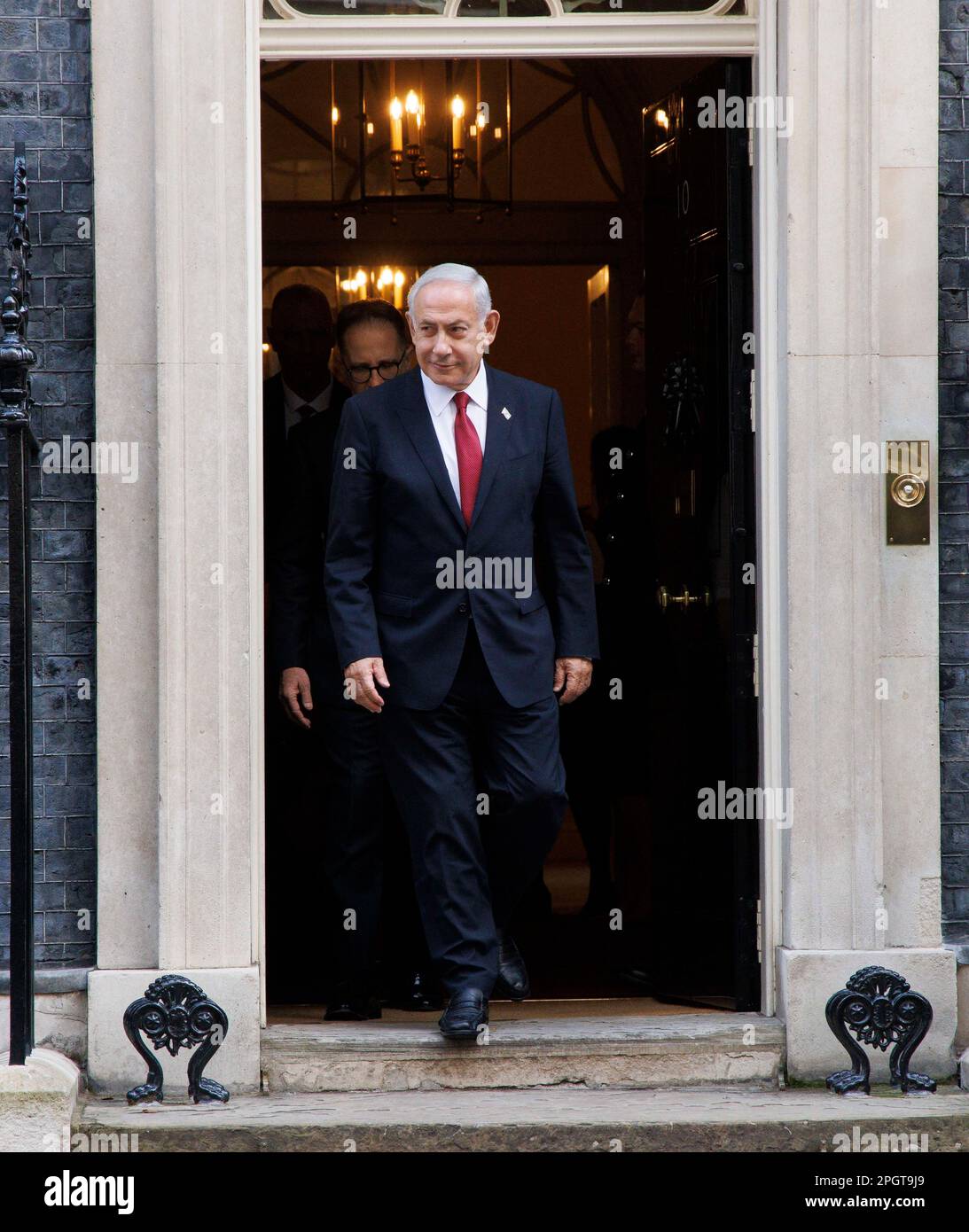 London, Großbritannien. 24. März 2023. Premierminister Israels, Benjamin Netanjahu, in der Downing Street für Gespräche mit dem britischen Premierminister Rishi Sunak. Kredit: Mark Thomas/Alamy Live News Stockfoto