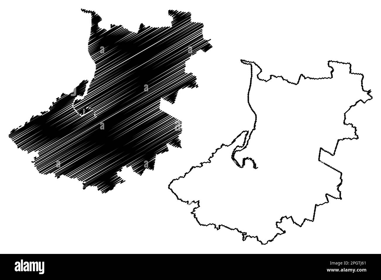 Sedgemoor nicht-Metropolregion, (Vereinigtes Königreich von Großbritannien und Nordirland, zeremonielle Grafschaft Somerset oder Somersetshire, England) Karte Stock Vektor
