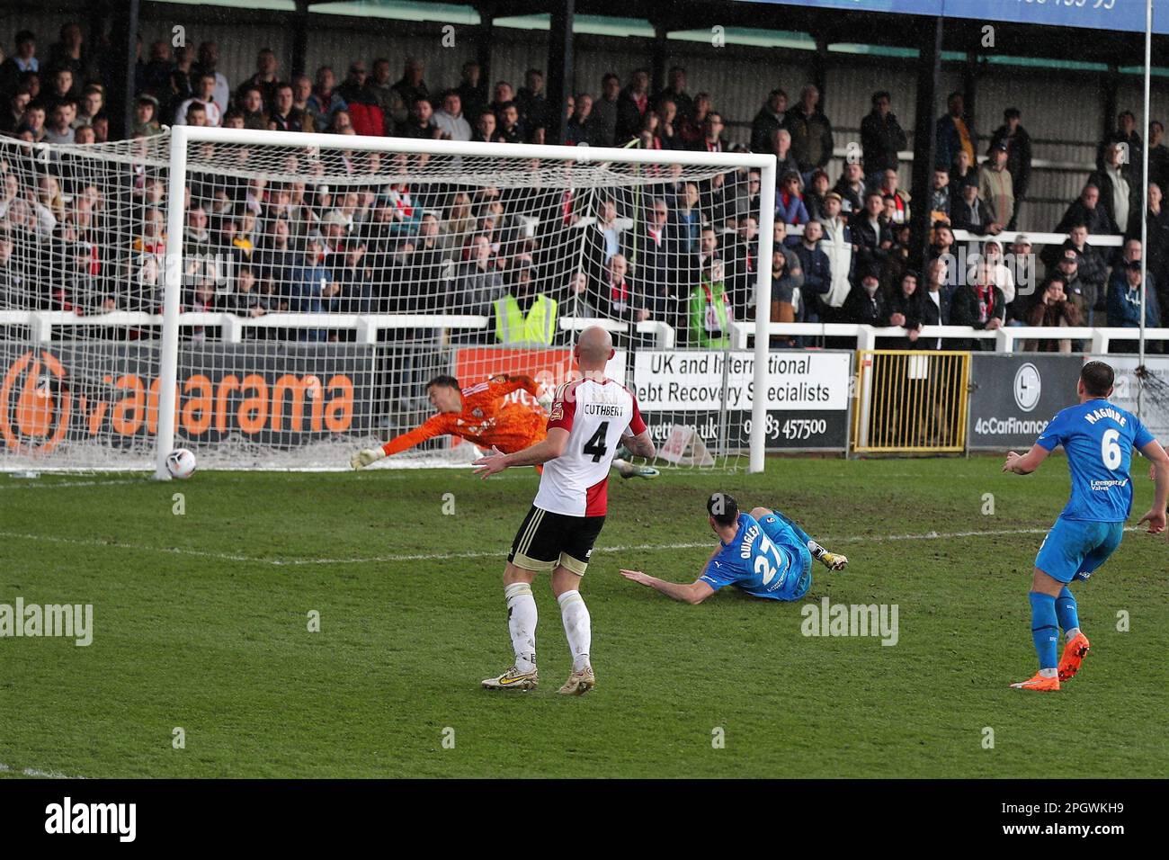 Woking FC verlor im Kingfield Stadium in Woking, Surrey, Großbritannien, 0:1 gegen den Ligerivalen Chesterfield FC Stockfoto