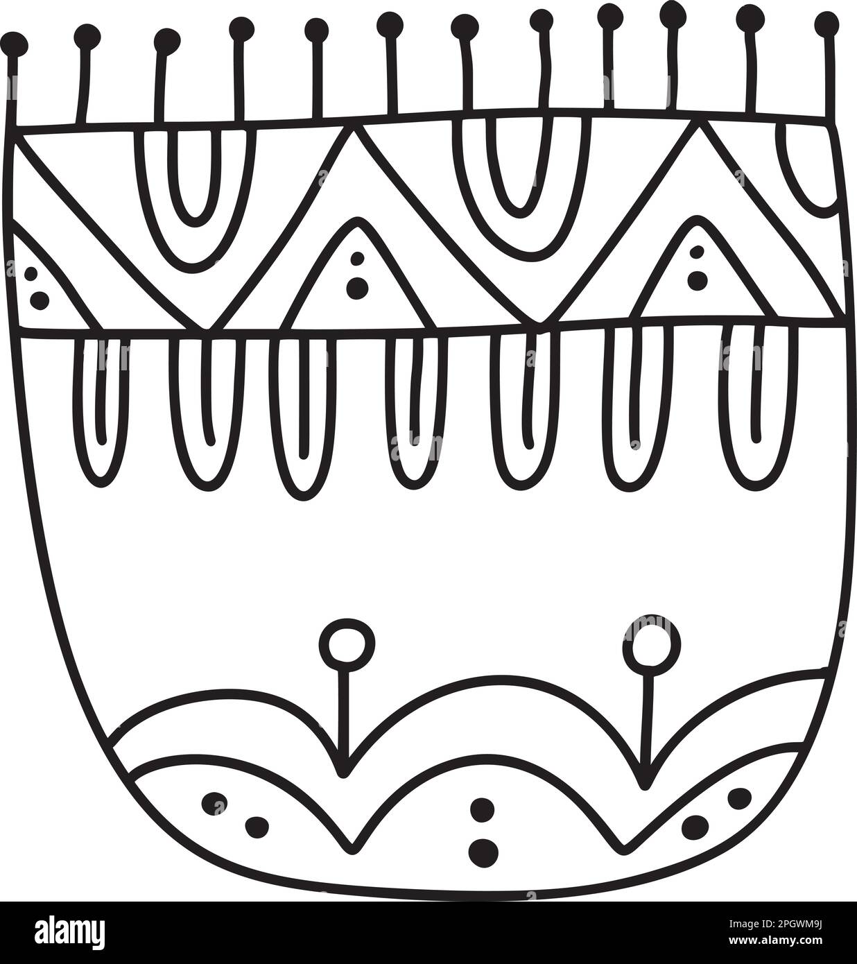 Scandi line ethno Logo Blume modernes abstraktes Doodle Bo Ornament Muster. Abstrakter, trendiger Kunstdruck. Modische Vektorvorlage für Ihr Stock Vektor