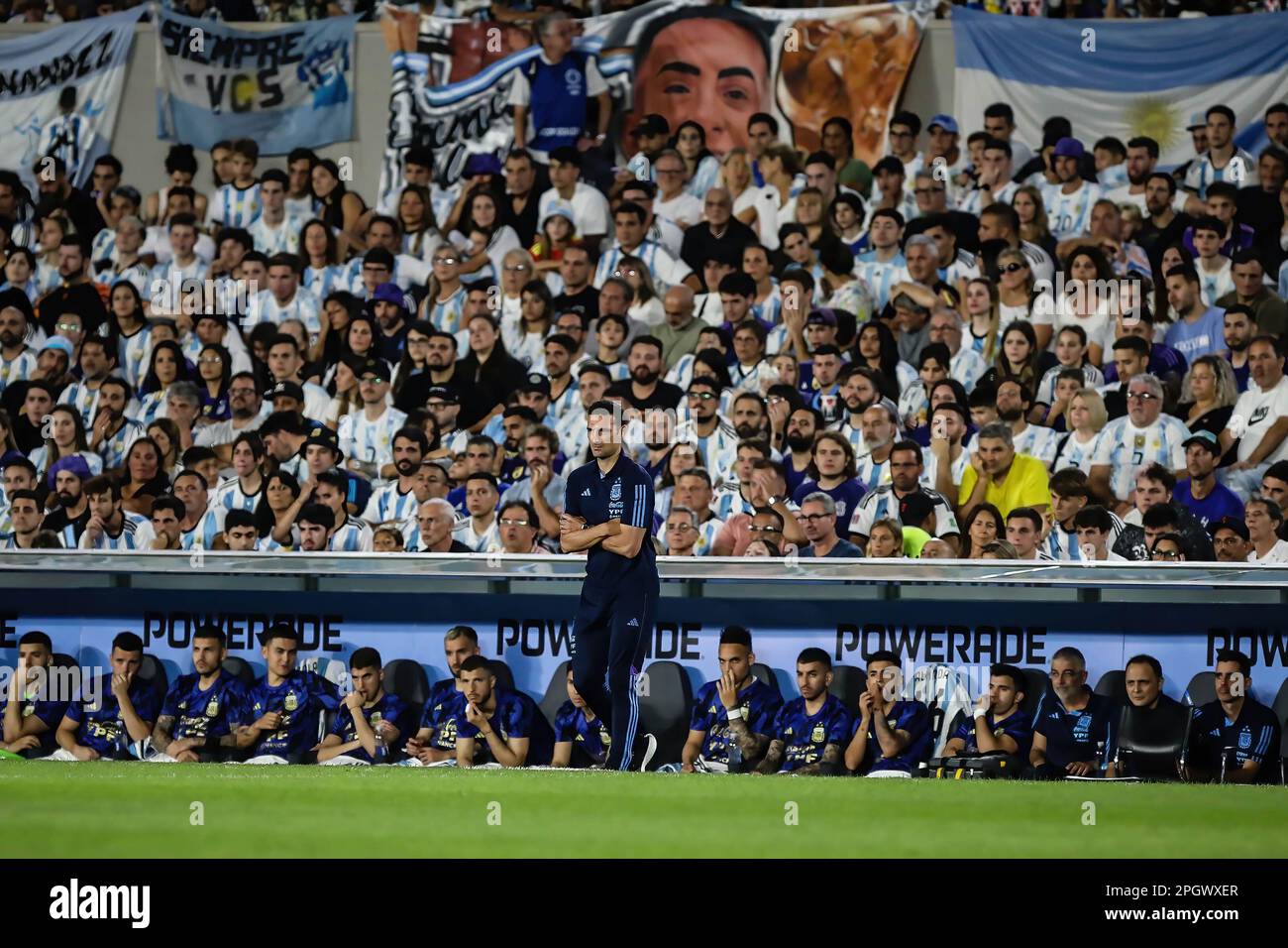 Lionel Scaloni aus Argentinien wurde während des Spiels Argentinien gegen Panama im Rahmen des International Friendly Match im Mas Monumental Stadium gesehen. Endergebnis: Argentinien 2 - 0 Panama Stockfoto