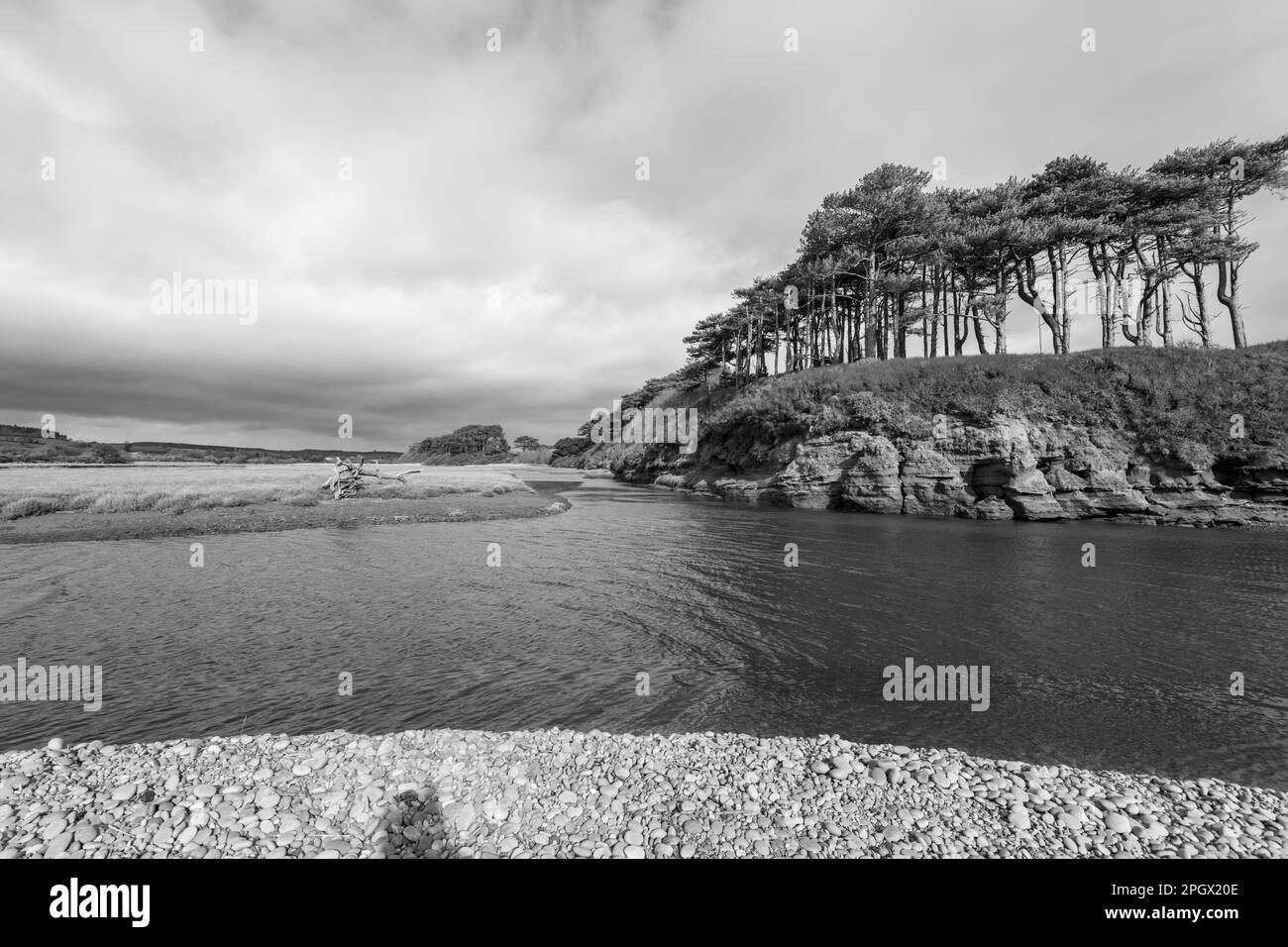 Die Ottermündung in Budleigh Salterton in Devon Stockfoto