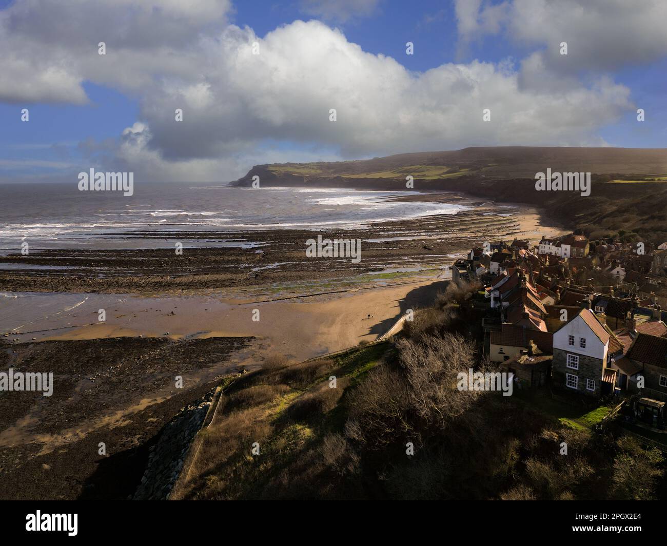 Aerila Bild von Robin Hoods Bay Yorkshire UK Stockfoto