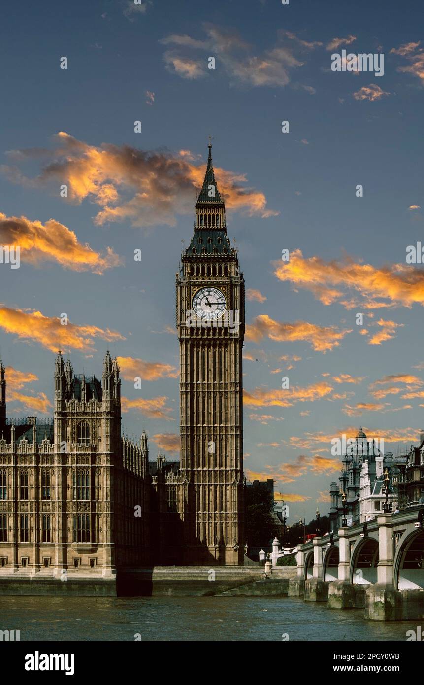 Big Ben und Westminster Palace, London, England Stockfoto