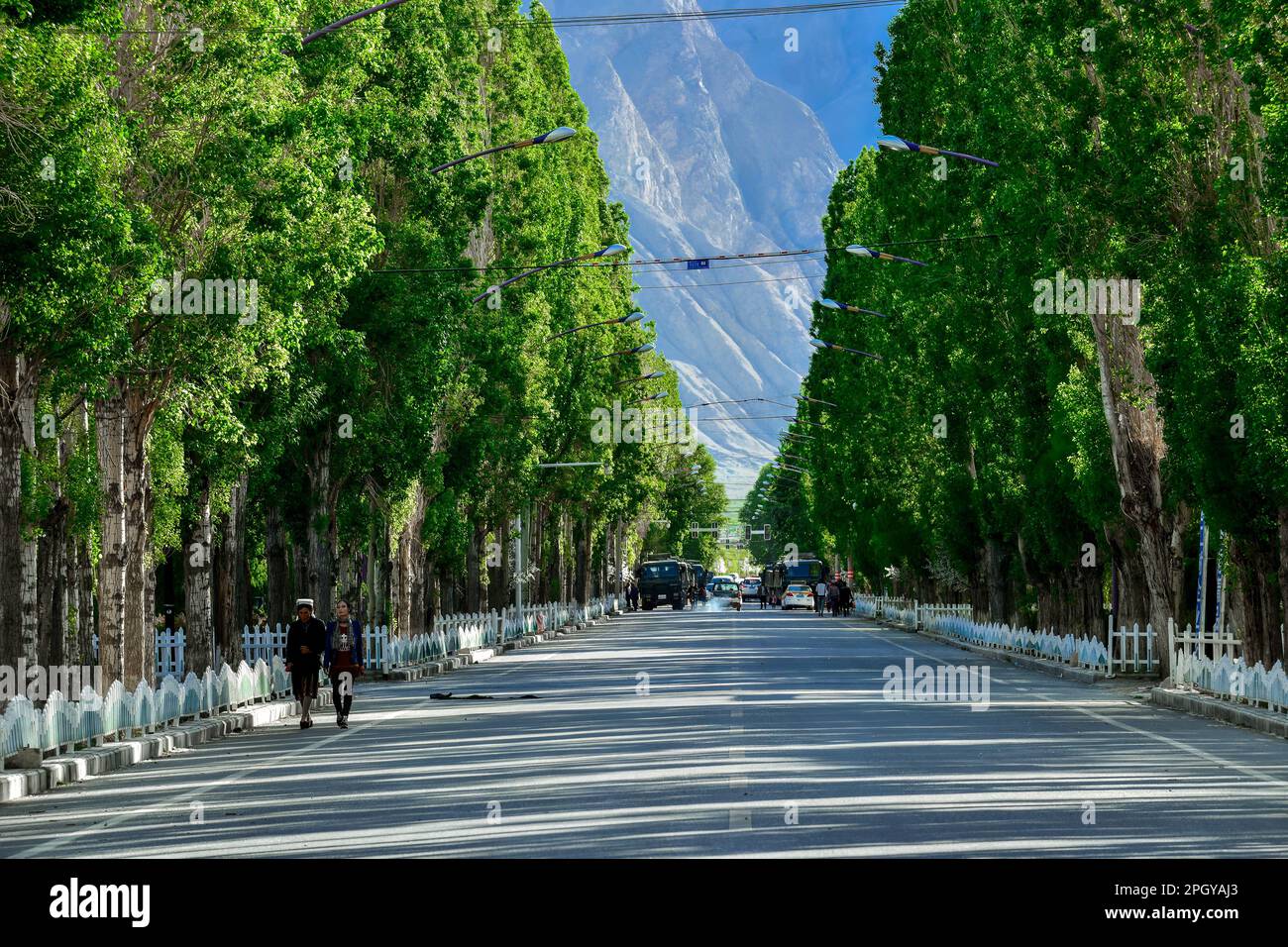 Tashkurgan bedeutet Stone Town, die westlichste Stadt Chinas Stockfoto