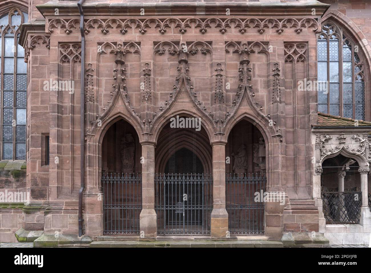 Brautportal der Lorenzkirche, Nürnberg, Mittelfrankreich, Bayern Stockfoto