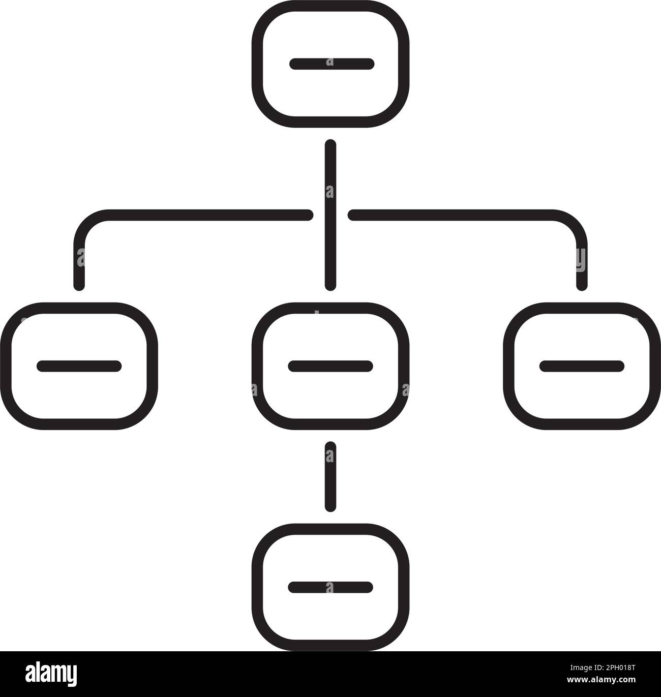 Darstellung des Vektorsymbols für die Informationstechnologiehierarchie. Stock Vektor