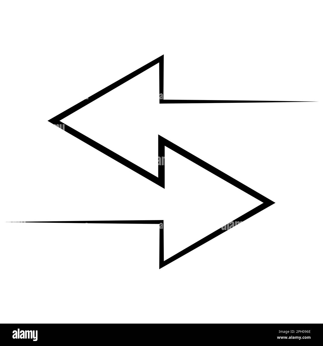 Pfeilwechsel, Symbol zum Verschieben der Linie, Symbol zum Aktualisieren des Vektorlogos Stock Vektor