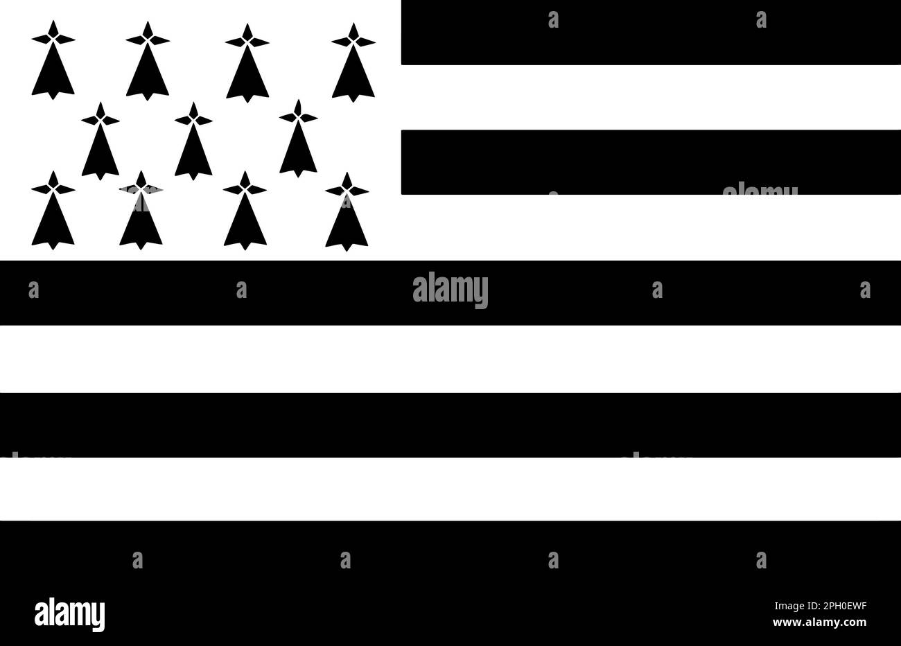 Flagge der Bretagne Stockfoto