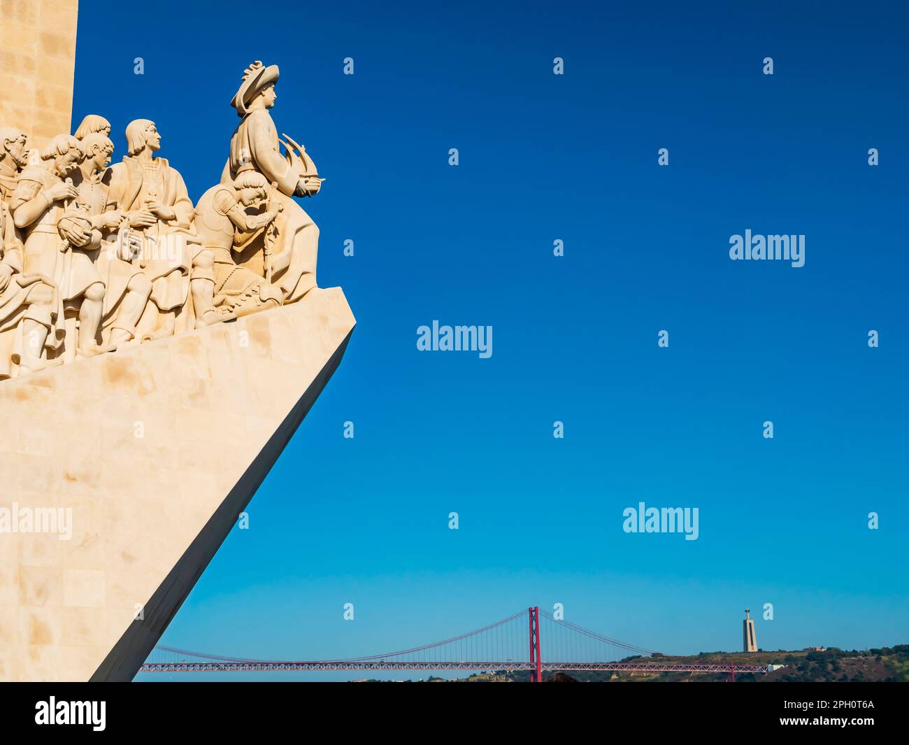 Atemberaubende Details von Padrao dos Descobrimentos (Denkmal der Entdeckungen), Lissabon, Portugal Stockfoto