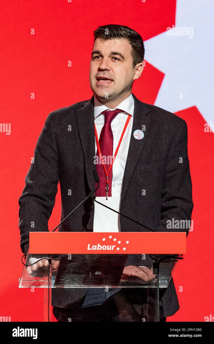 Cork, Irland. 25. März 2023. Die 72. Labour-Party-Konferenz findet heute im Silver Springs Hotel in Cork statt. Labour Party TD Duncan Smith auf der Konferenz. Kredit: AG News/Alamy Live News Stockfoto