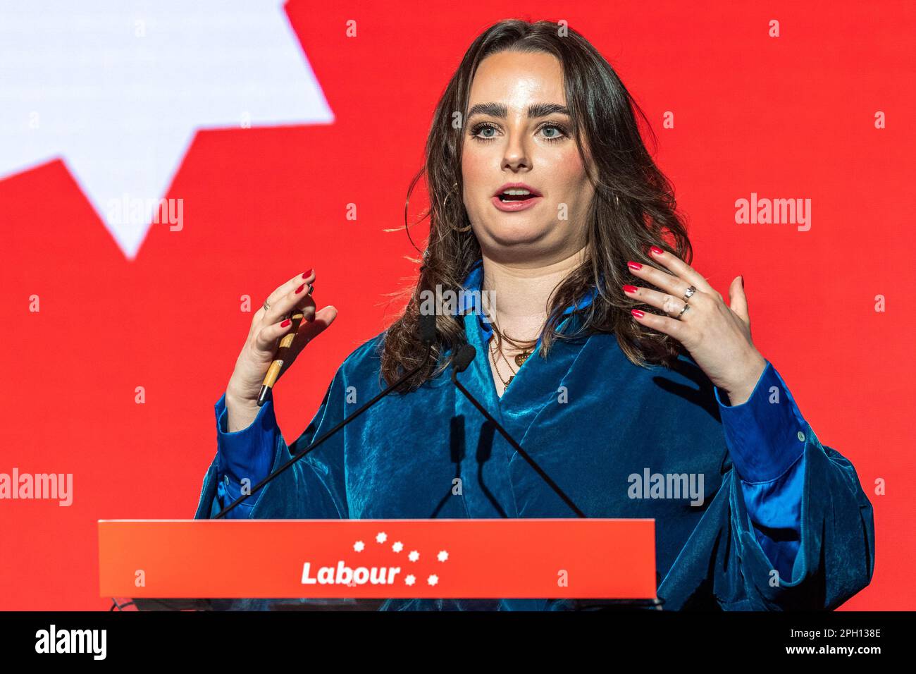 Cork, Irland. 25. März 2023. Die 72. labour-Party-Konferenz findet heute im Silver Springs Hotel in Cork statt. Labour Party Senatorin Annie Hoey auf der Konferenz. Kredit: AG News/Alamy Live News Stockfoto