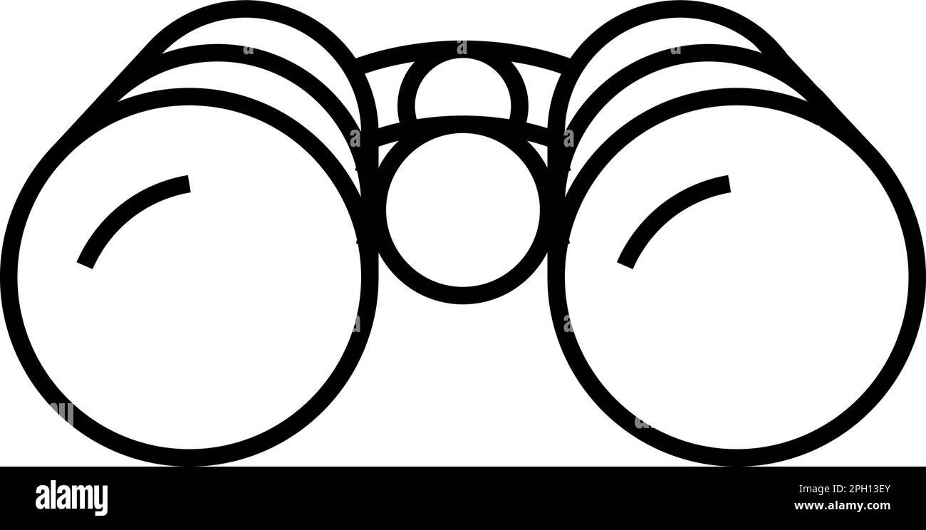 Linearvektorsymbol eines Fernglases als Visionskonzept Stock Vektor