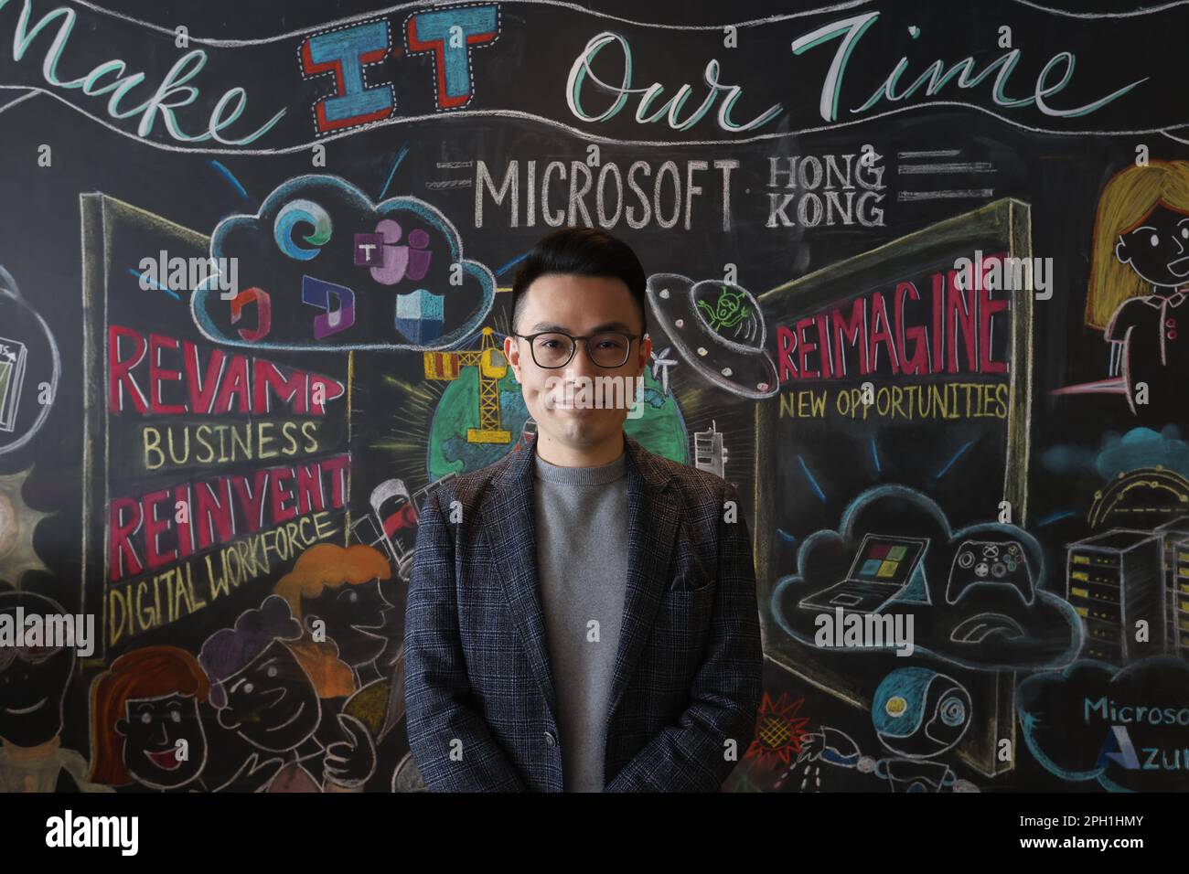 Microsoft Global Technology Strategist Eason Lai, bei Microsoft Office in Cyberport. 27FEB23 SCMP/Jonathan Wong Stockfoto