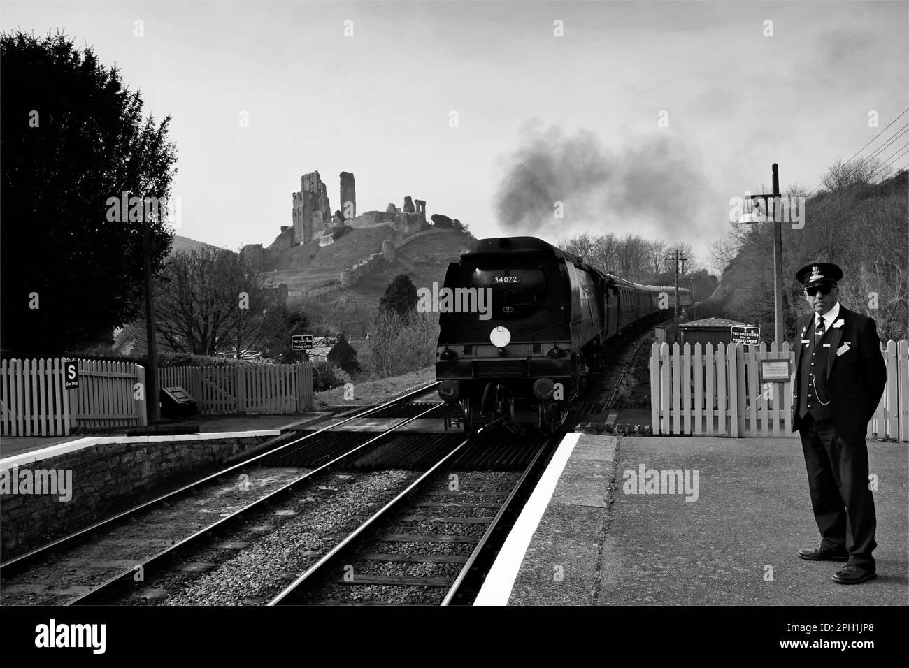 Corfe castle Stockfoto