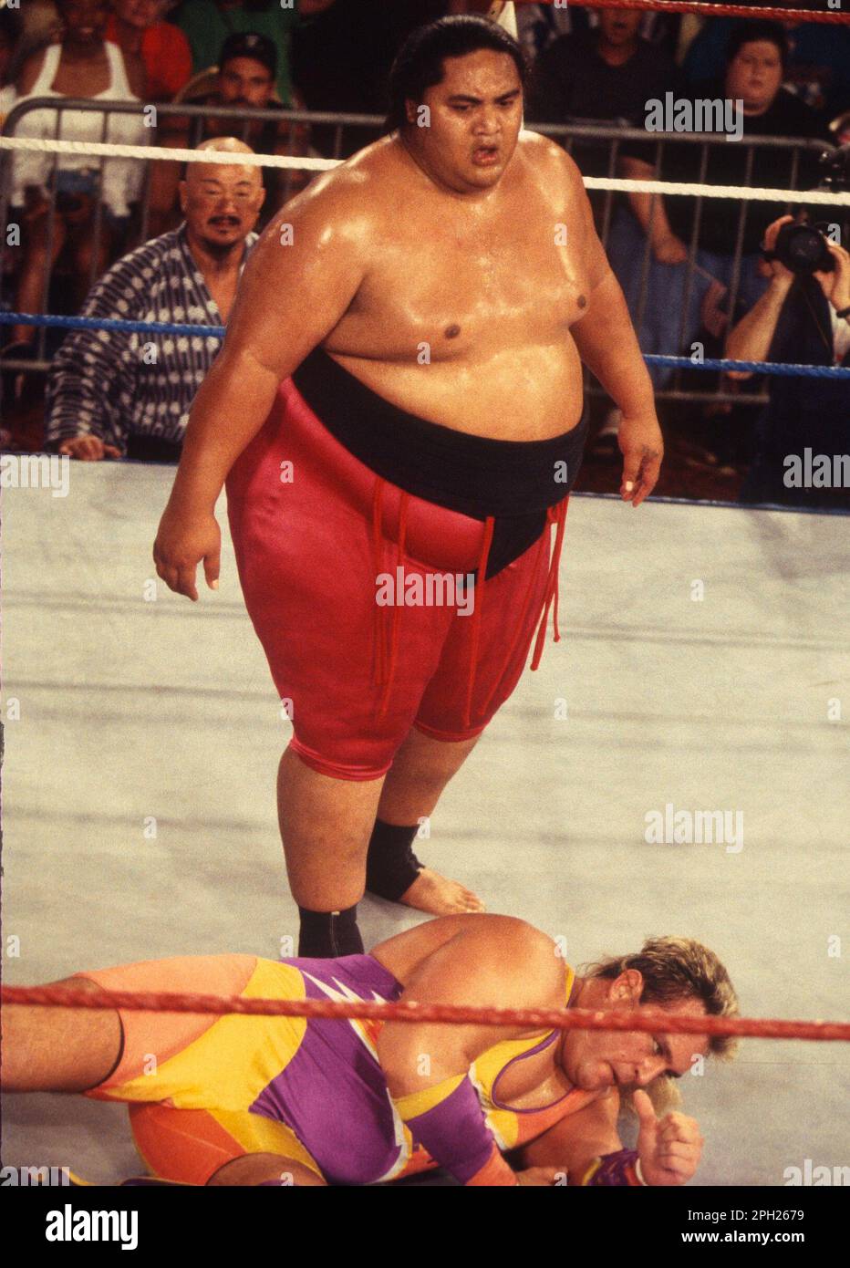 1990 Yokozuna Crush Photo von John Barrett/PHOTOlink Foto per Kredit: Newscom/Alamy Live News Stockfoto