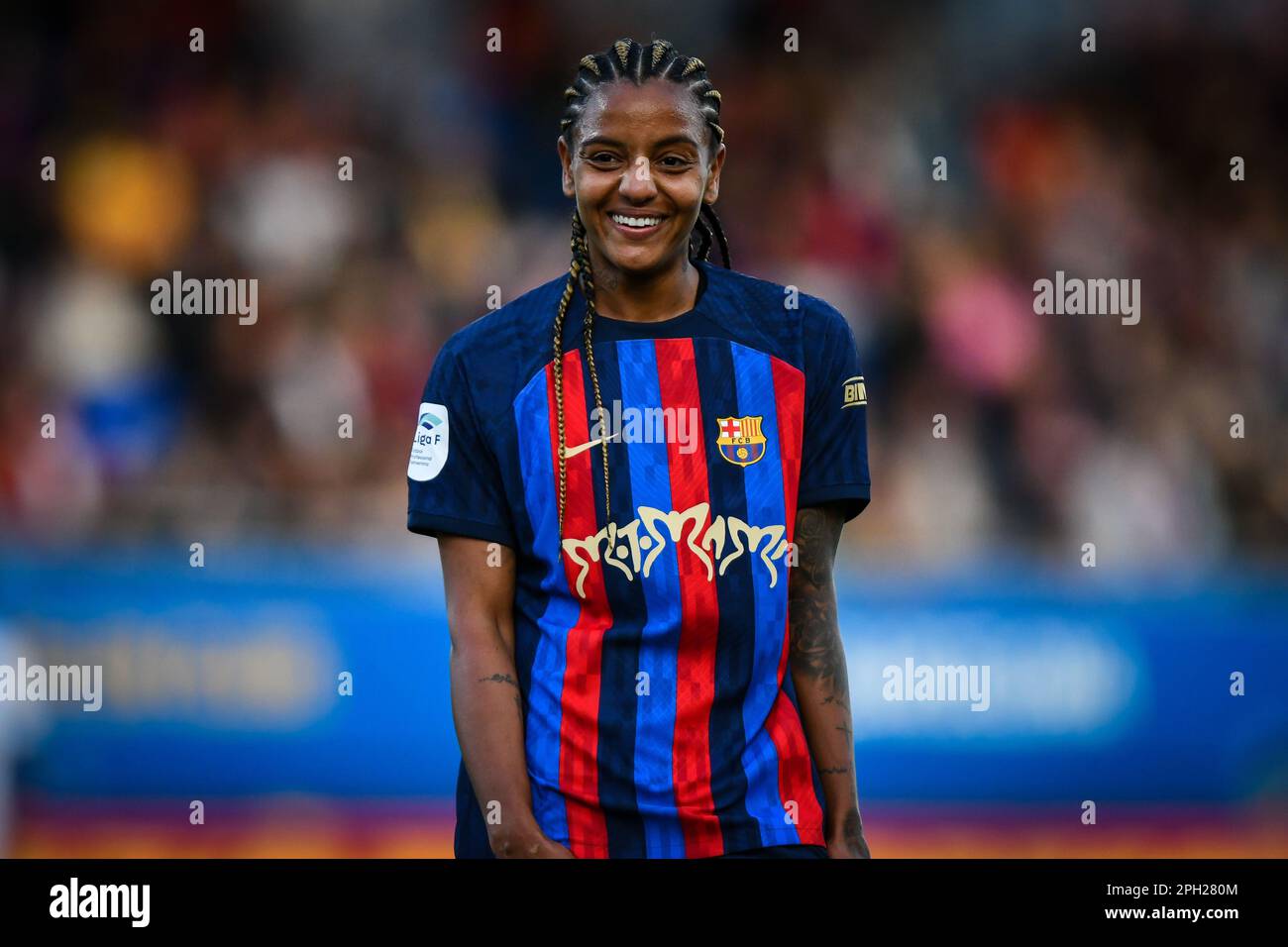 Barcelona, Spanien. 25. März 2023. Geyse Ferreira (FC Barcelona FEM) während eines Spiels der Liga F zwischen dem FC Barcelona Femeni und Real Madrid FEM am 25. März 2023 im Estadi Johan Cruyff in Barcelona, Spanien. (Foto/Felipe Mondino) Kredit: Unabhängige Fotoagentur/Alamy Live News Stockfoto