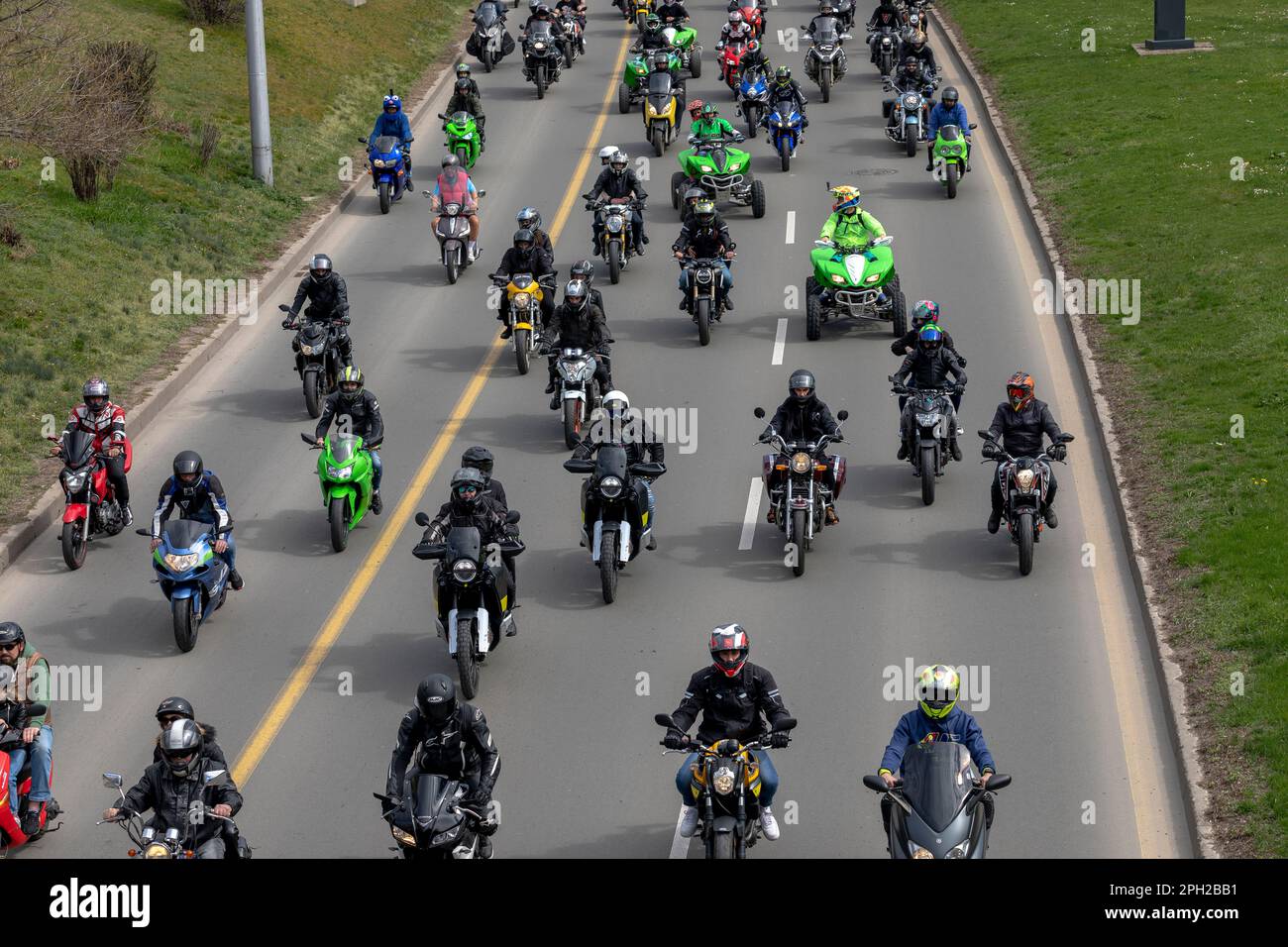 Sofia, Bulgarien - 25. März 2023: Offizielle Eröffnung der Sommermotorradsaison in Sofia, Bulgarien Stockfoto