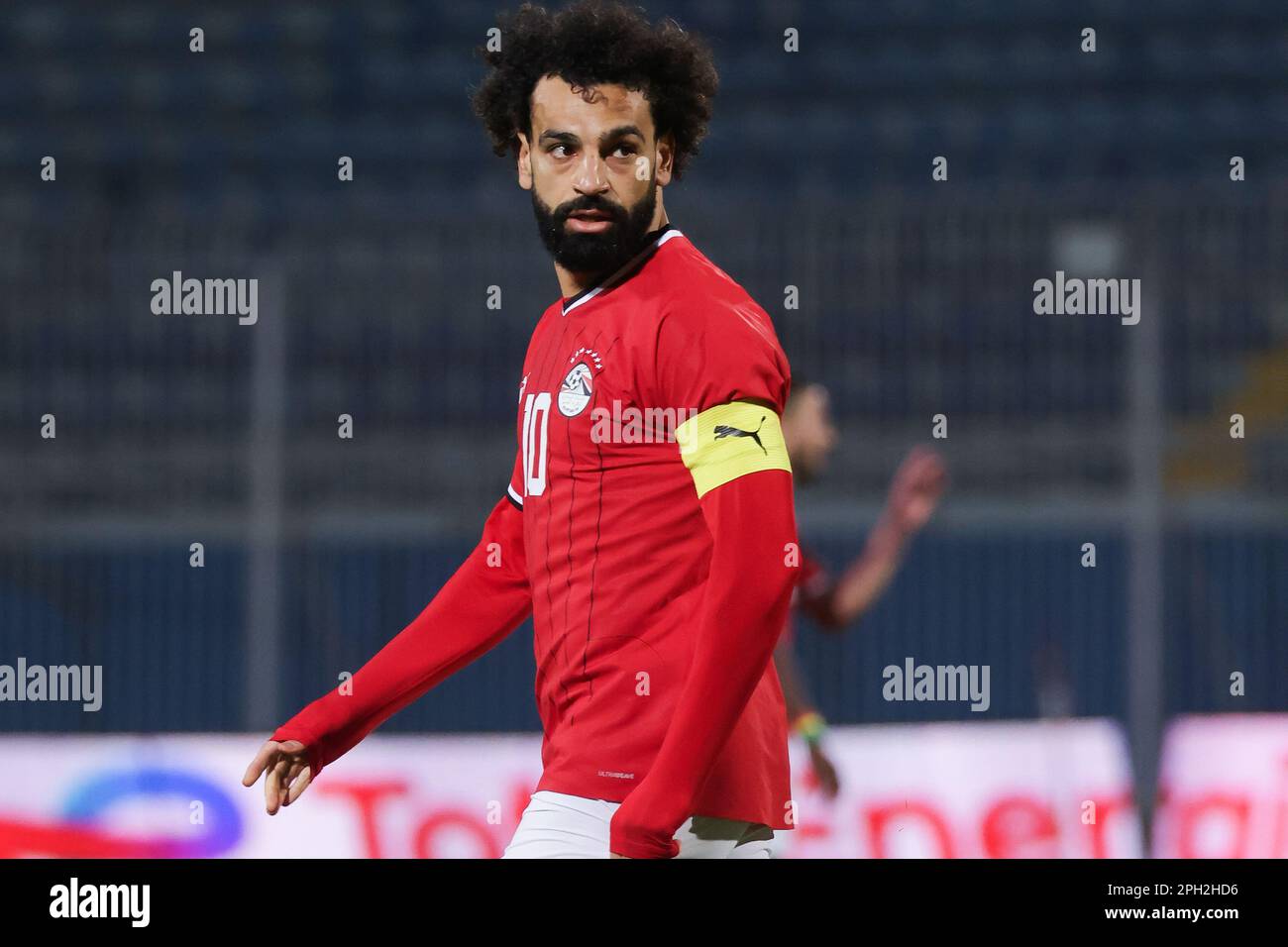 ÄGYPTEN, Kairo - 24. März 2023 - Mohamed Salah von Ägypten während des Spiels der Qualifikationsrunde für die AFCON 2024 zwischen Ägypten und Malawi im Stadion am 30. Juni. Foto Stockfoto