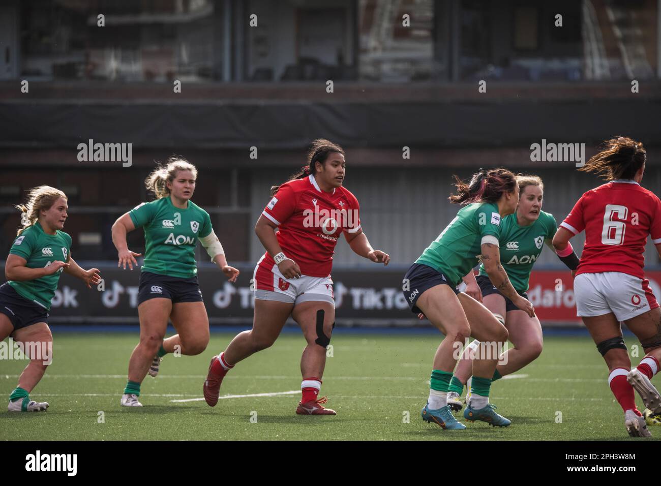 Cardiff, Wales. 25. März 2023 Sisilia Tuipulotu (Wales) beim TikTok Women's Six Nations Rugby-Spiel Wales gegen Irland im Cardiff Park Arms Stadium in Cardiff, Wales. Kredit: Sam Hardwick/Alamy Live News. Stockfoto