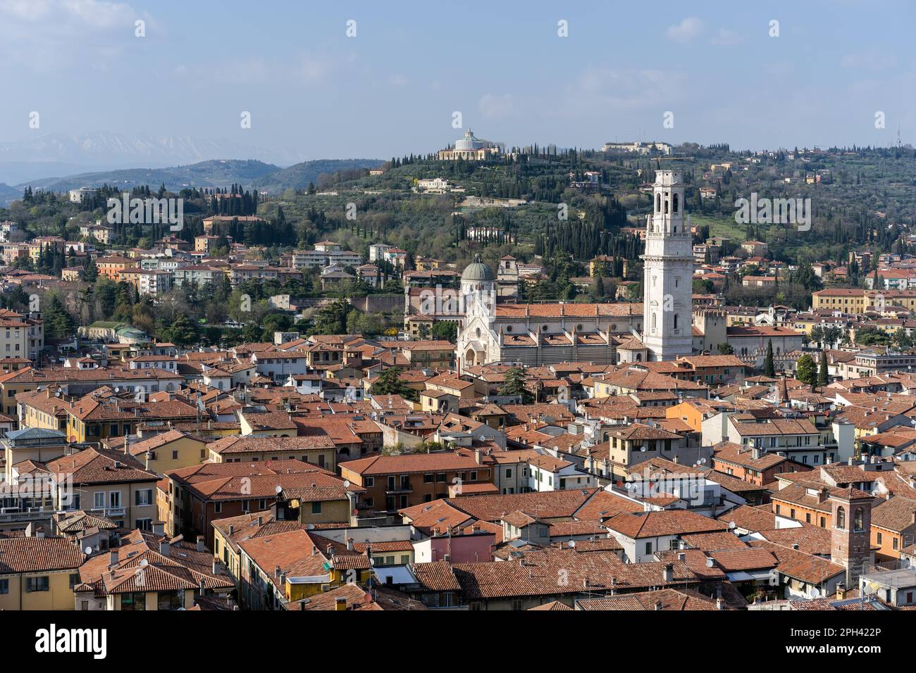Ansicht von Verona aus dem Lamberti-Turm Stockfoto