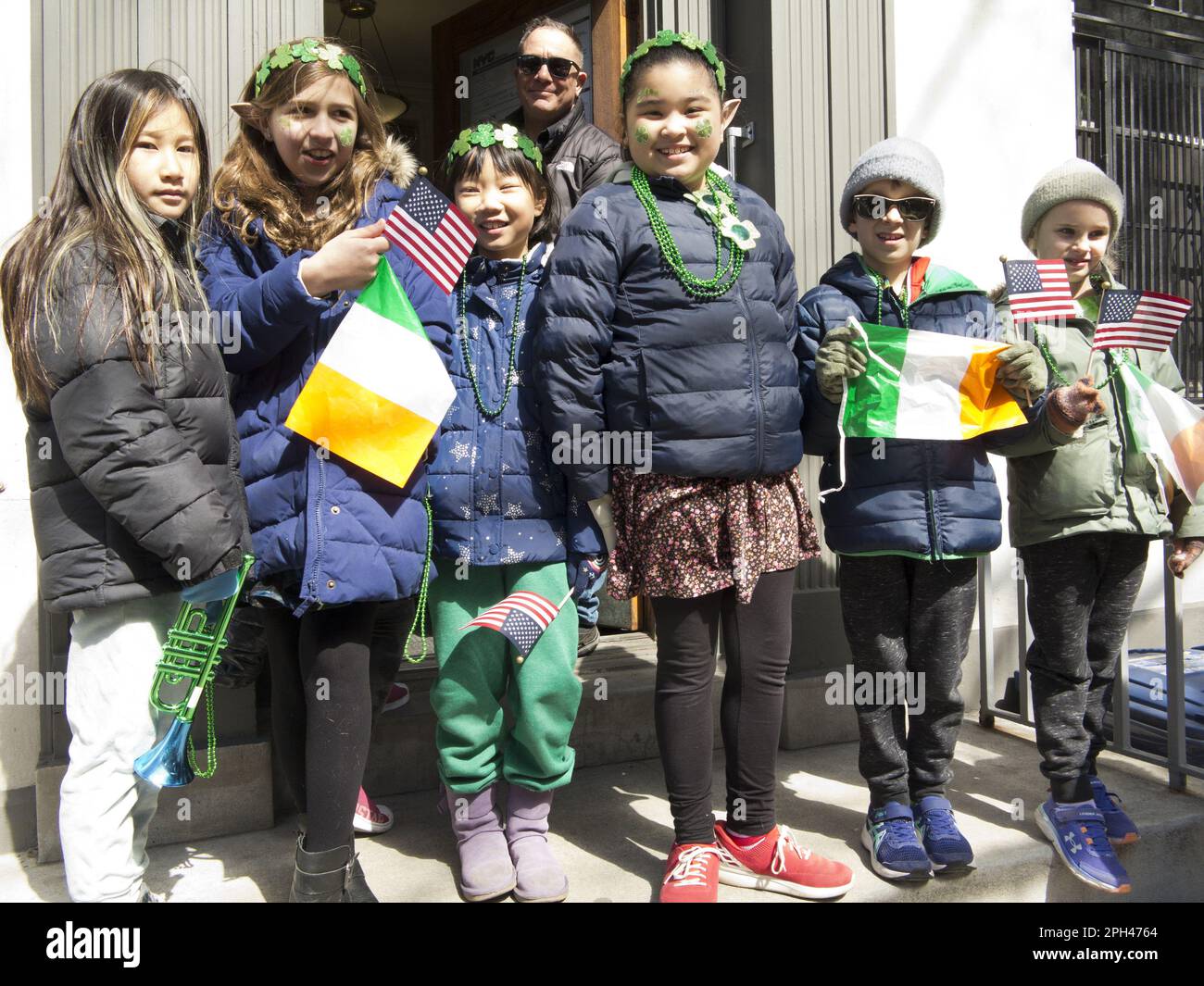 St. Patrick's Day Parade in Park Slope, Brooklyn, New York Stockfoto St. Patrick's Day Parade in Park Slope, Brooklyn, New York Stockfoto