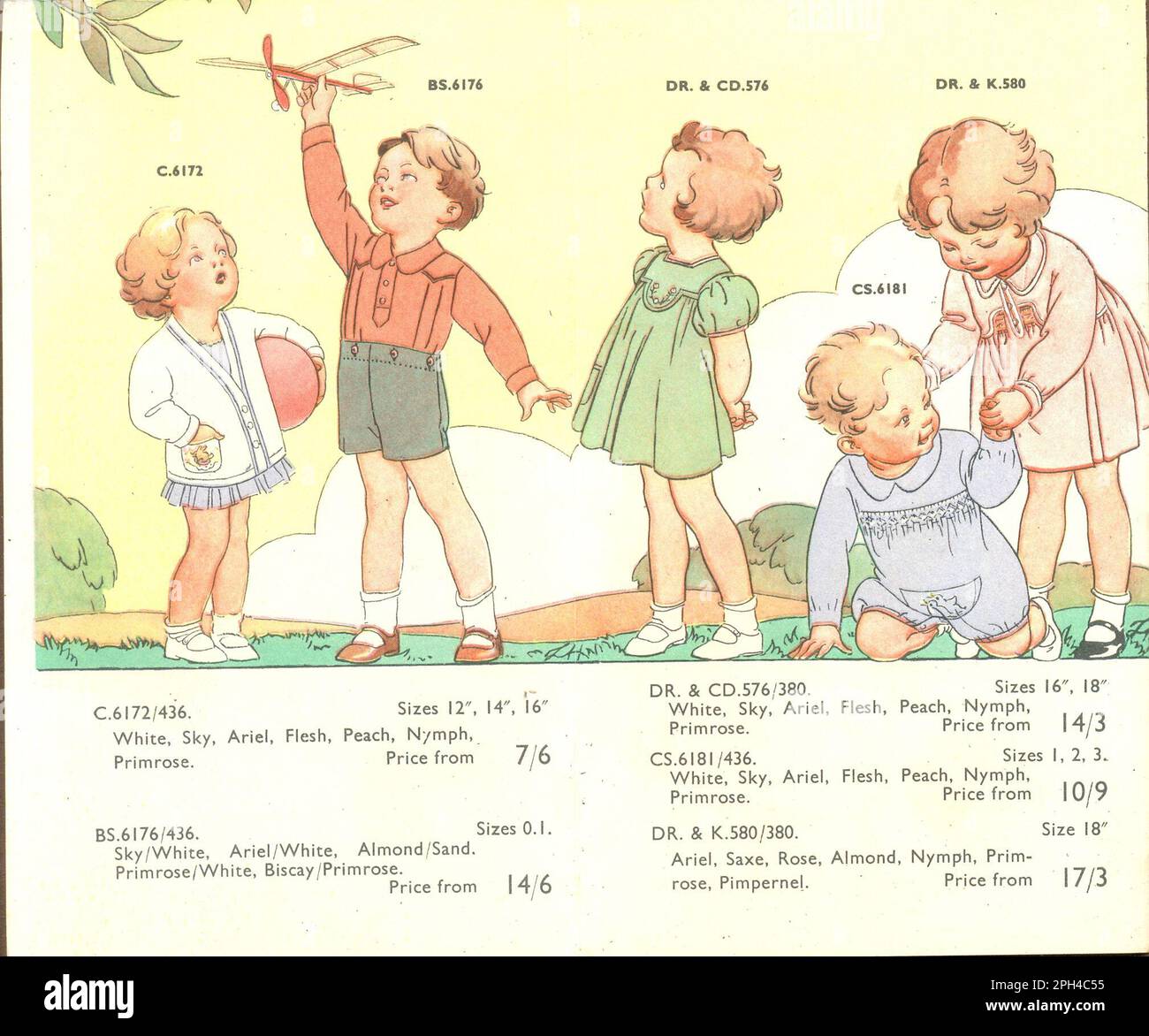 Seite aus der Werbebroschüre für Chilprufe Oberbekleidung und Strickmode 1928 Stockfoto