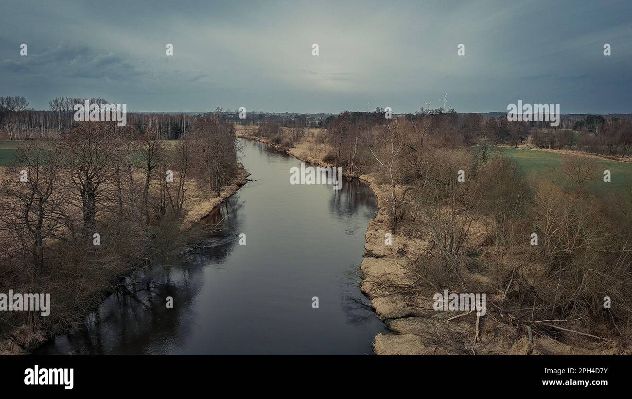 Widawka-Fluss im Frühling, Polen. Stockfoto