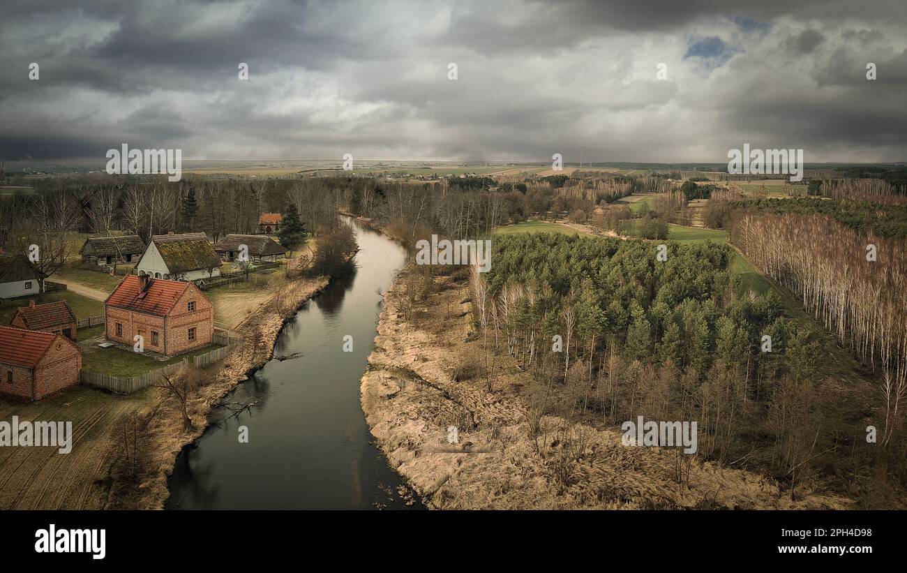 Widawka-Fluss im Frühling, Polen. Stockfoto