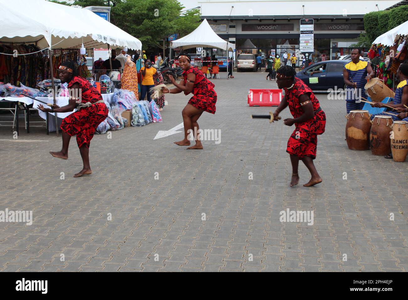 Ghanaische Kulturtruppe Stockfoto