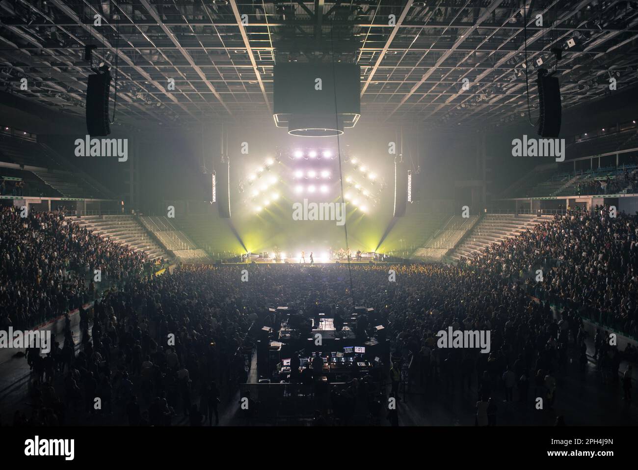 Turin, Italien. 24 marzo 2023. Der italienische Sänger Salmo trat live auf der Bühne der Pala Alpitour in Turin auf. Kredit: Andrea Pinna Stockfoto