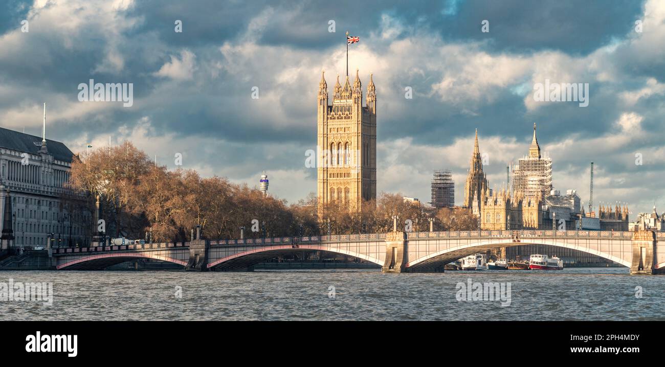 Die offizielle Big Ben-Seite für das britische Parlament. Stockfoto