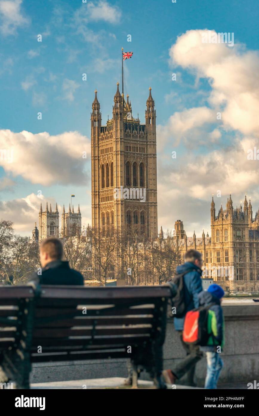 Die offizielle Big Ben-Seite für das britische Parlament. Stockfoto