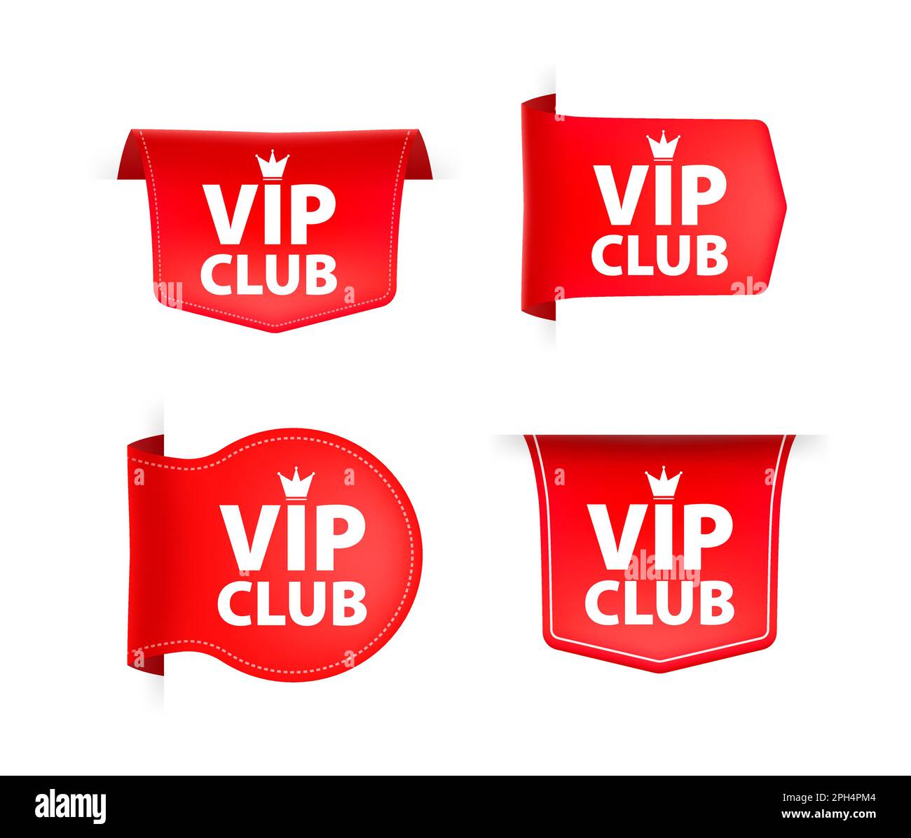 Rotes Band mit Text vip Club. Banner Band Label vip Club Stock Vektor