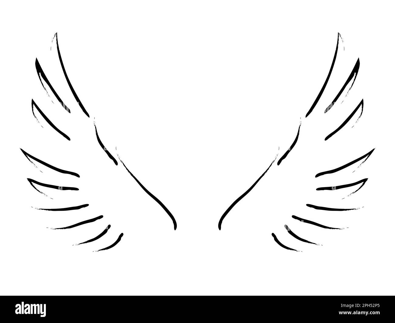 Einfache Skizze der Flügel Stockfoto