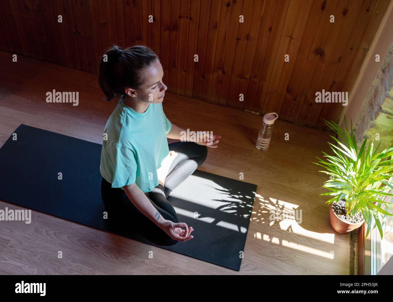 Meditation und Yoga-Selbstkontrolle. Stockfoto